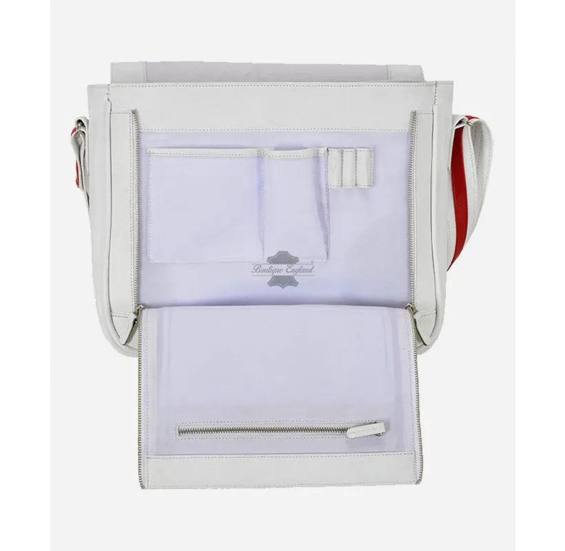Union Jack Leather Cross Body Bag Unisex Laptop Satchel, Messenger Bag