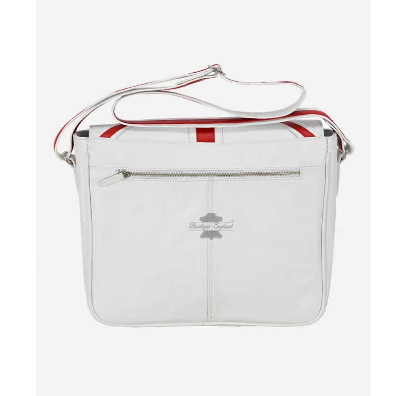 Union Jack Leather Cross Body Bag Unisex Laptop Satchel, Messenger Bag