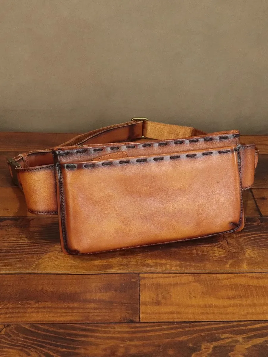 Vintage Womens Crossbody Chest Bag Leather Sling Bags For Women