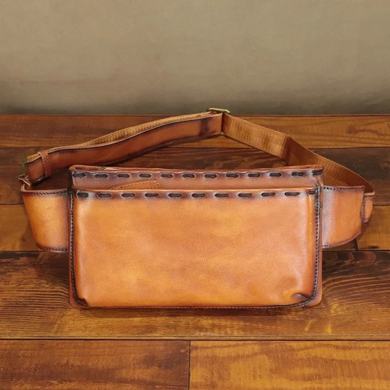 Vintage Womens Crossbody Chest Bag Leather Sling Bags For Women