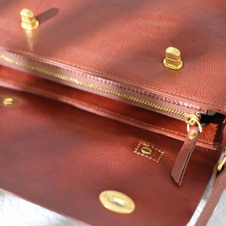 Vintage Women's Leather Top Handle Satchel Bag Purse Messenger Bag For Women