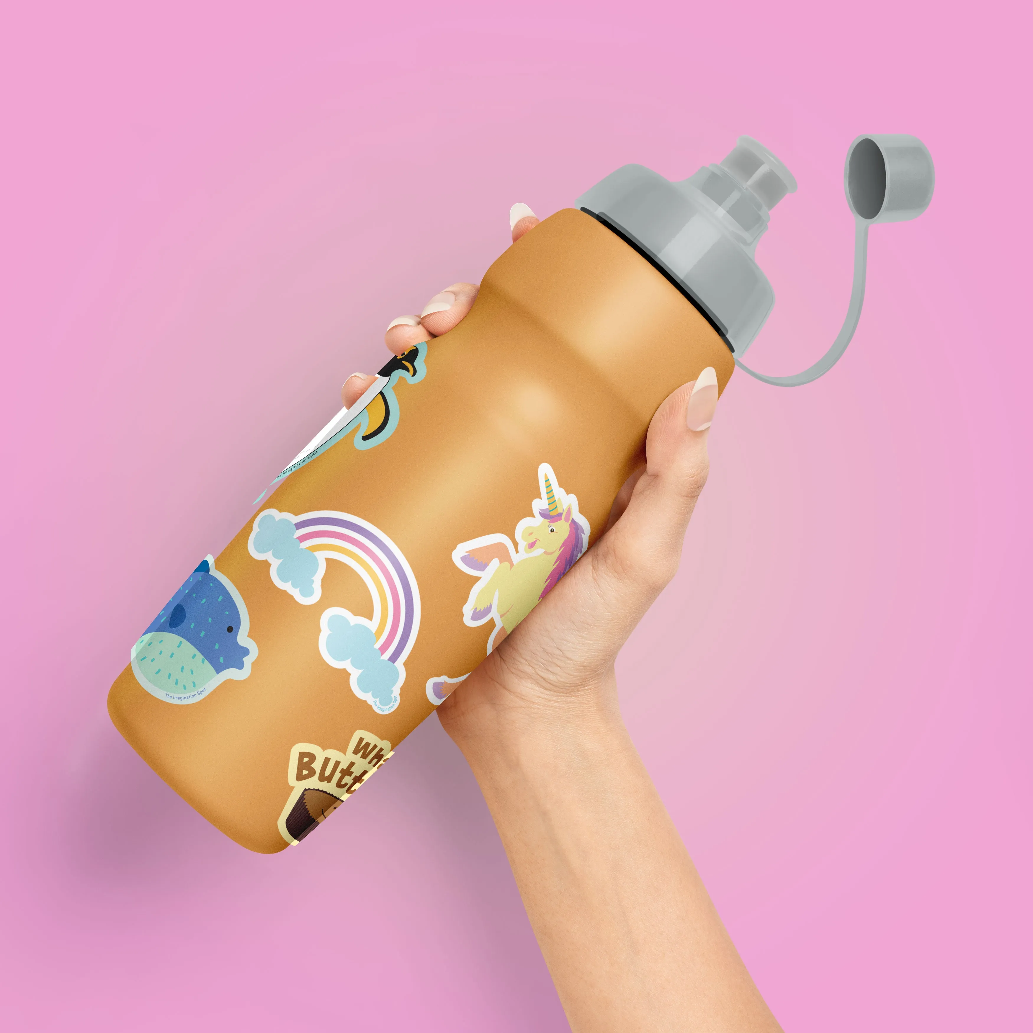 Vinyl Stickers - Rainbow - pastel rainbow and clouds sticker