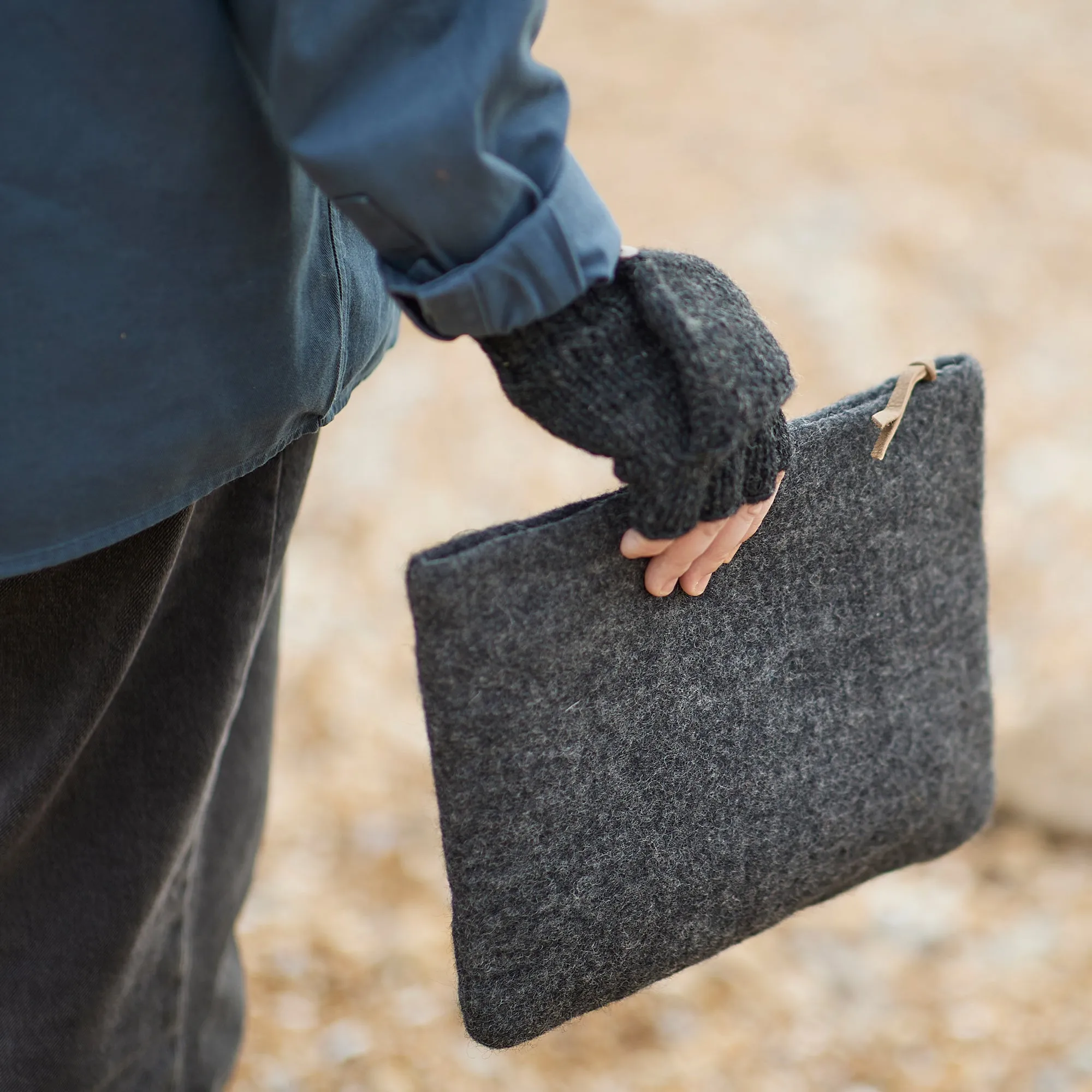 WANGDI Zip Felt Document Pouch Laptop Sleeve (WS)