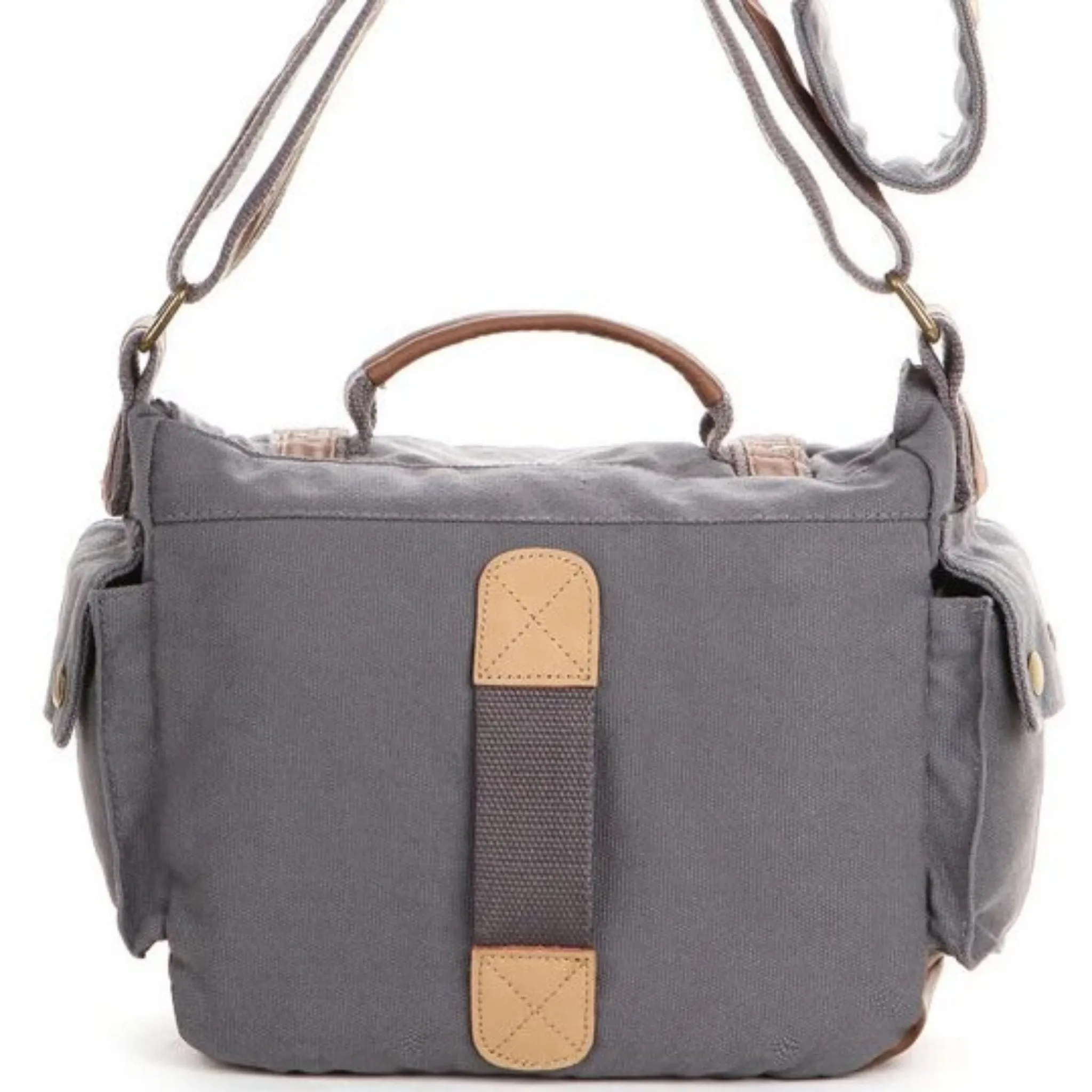 Waxed Canvas DSLR Camera Messenger Bag, Diaper Bag - Medium