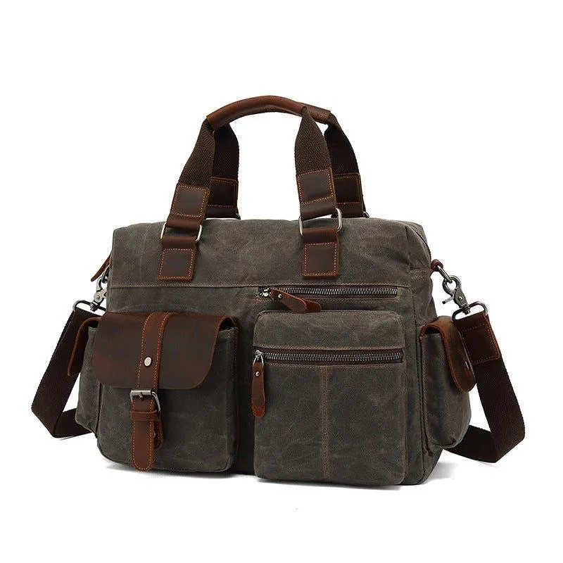 Woosir Canvas Laptop Messenger Bag Mens Satchel