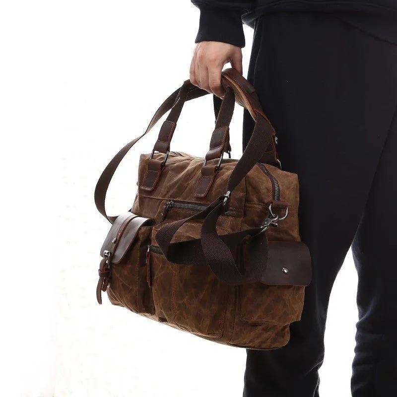 Woosir Canvas Laptop Messenger Bag Mens Satchel