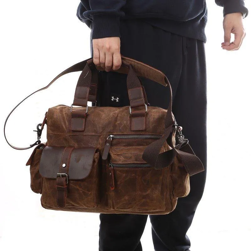 Woosir Canvas Laptop Messenger Bag Mens Satchel