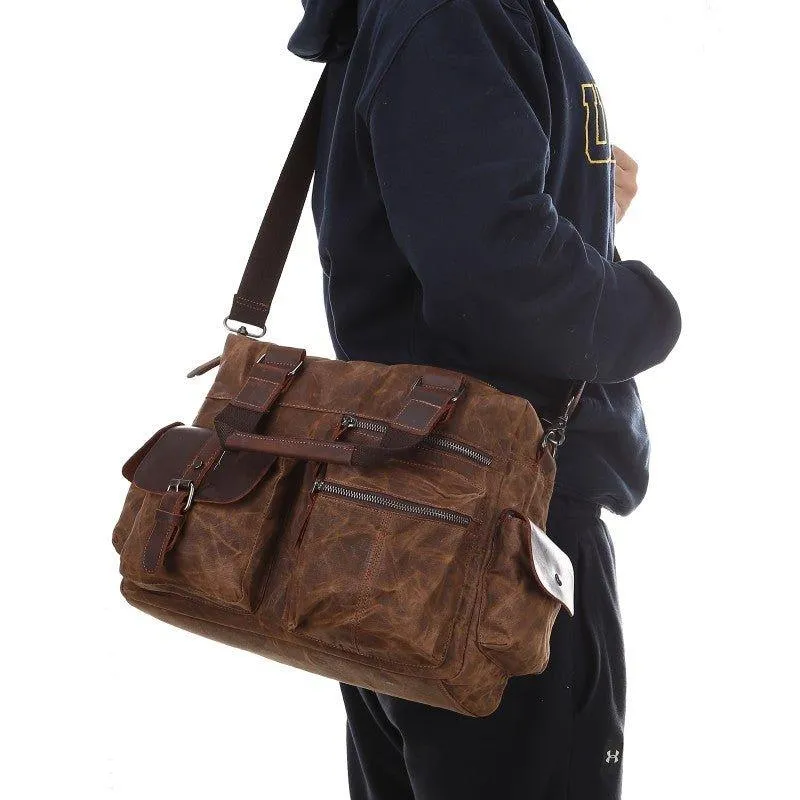 Woosir Canvas Laptop Messenger Bag Mens Satchel