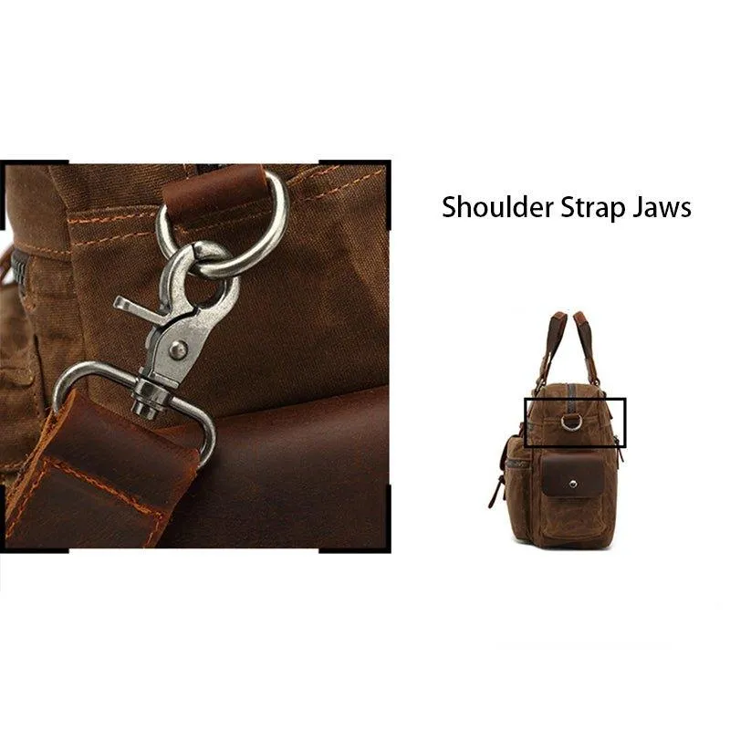 Woosir Canvas Laptop Messenger Bag Mens Satchel