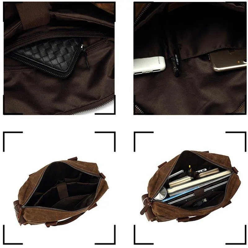 Woosir Canvas Laptop Messenger Bag Mens Satchel