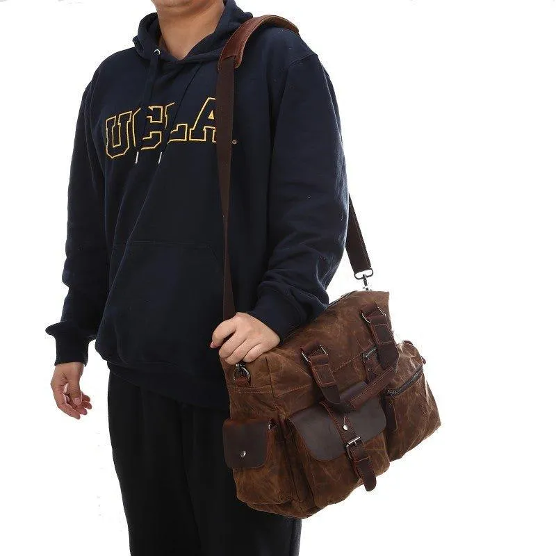 Woosir Canvas Laptop Messenger Bag Mens Satchel